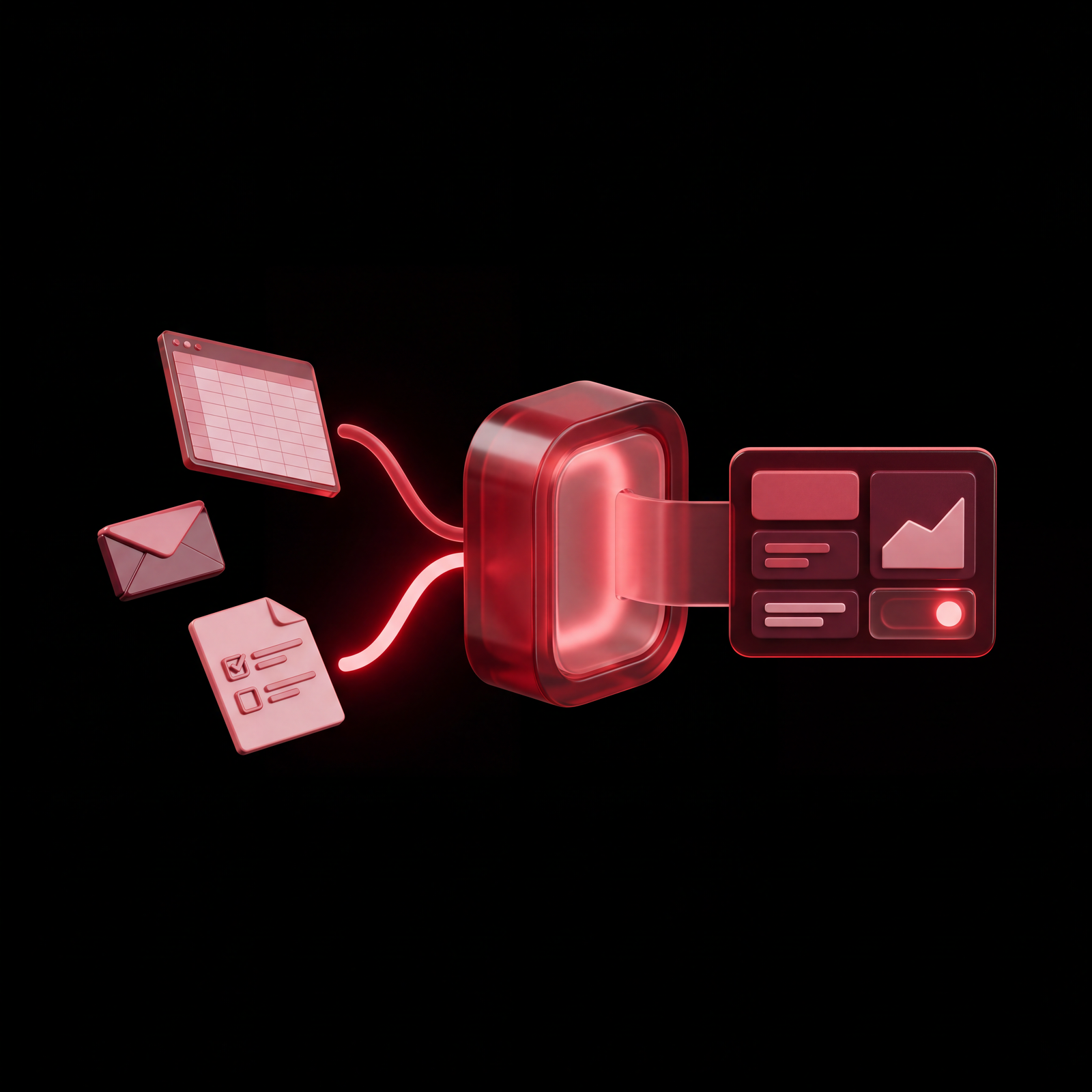 Disconnected spreadsheets, email and paper forms consolidating into one connected dashboard